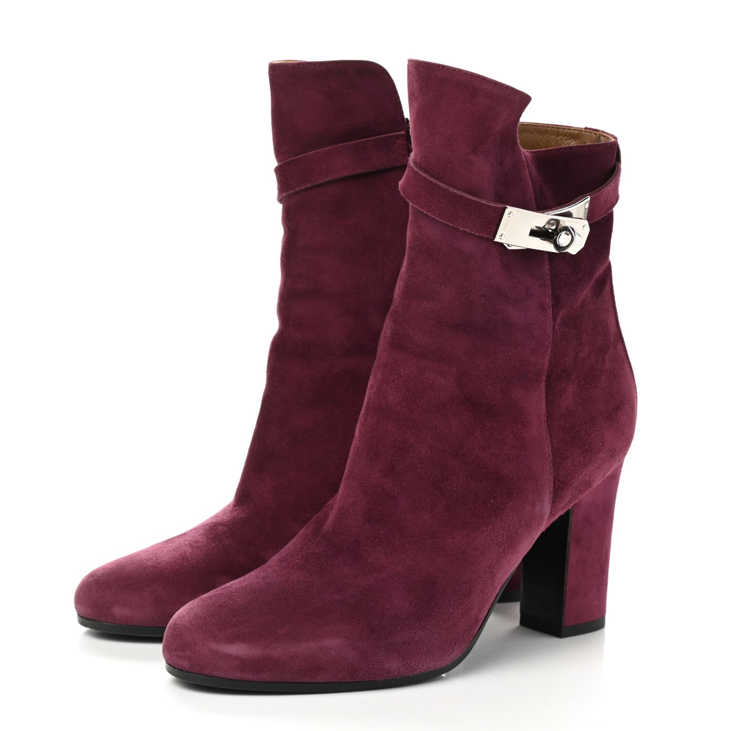 Suede Goatskin Joueuse Ankle Boots 38.5 Lie De Vin