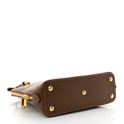 Gucci GG Supreme Monogram Azalea Calfskin Boutique Horsebit 1955 Top Handle Bag Beige Ebony Brown Sugar 4 of 10