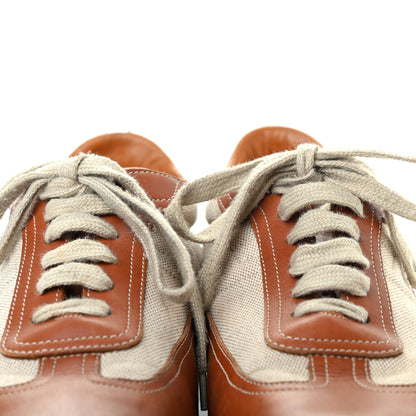 Hermes Calfskin Toile Womens Quick Sneakers 42.5 Gold 9 of 9