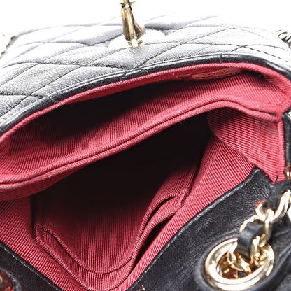 Chanel Lambskin Quilted Chain Around Flap Crossbody Black 4 of 10