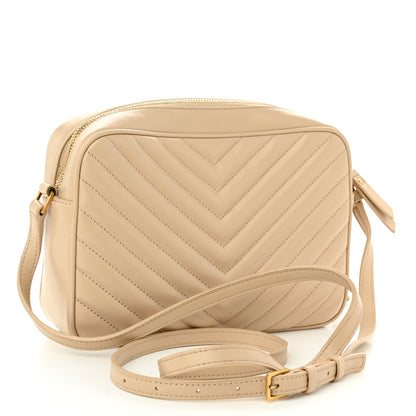 Saint Laurent Calfskin Matelasse Monogram Lou Camera Bag Dark Beige 3 of 11