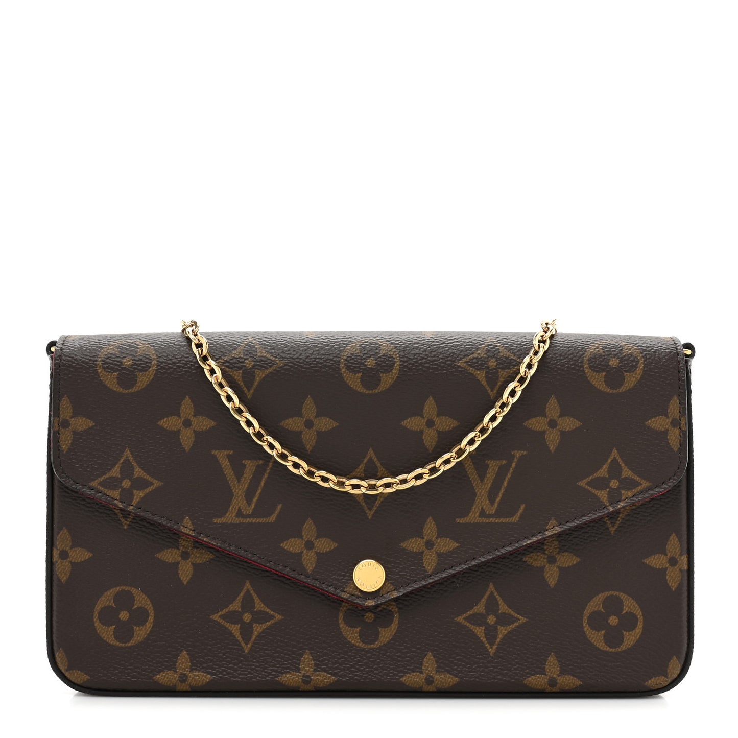 Monogram Pochette Felicie Chain Wallet Fuchsia