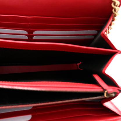 Gucci Calfskin Matelasse GG Marmont Chain Wallet Hibiscus Red 5 of 10