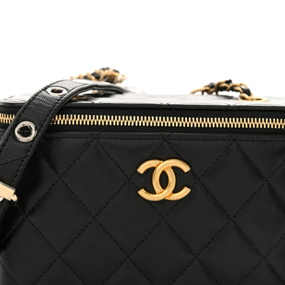 Chanel Goatskin Quilted Punk Essentials Vanity Case With Chain Black 8 of 12