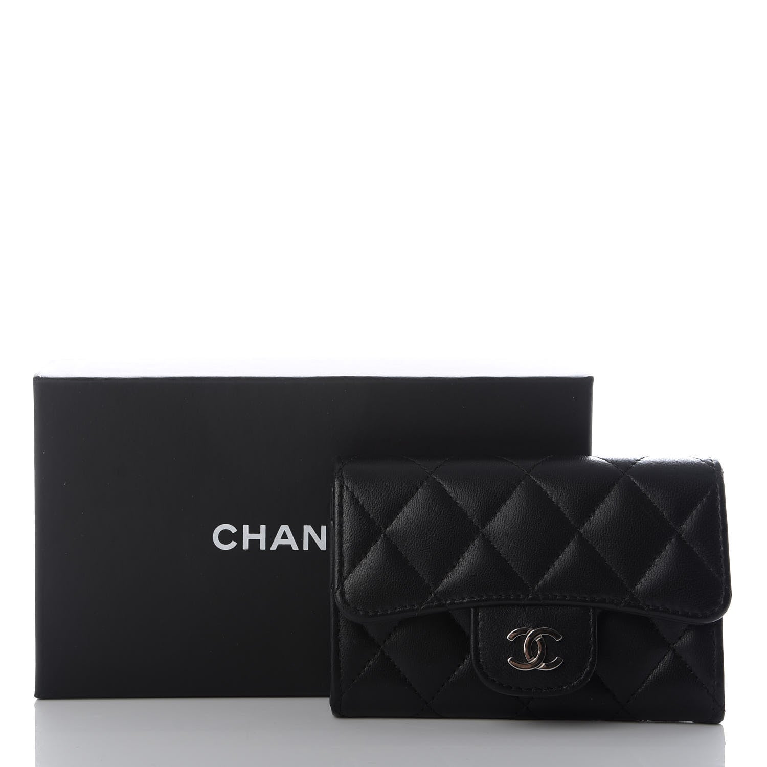 Chanel Lambskin Quilted Flap Card Holder Black 9 of 9