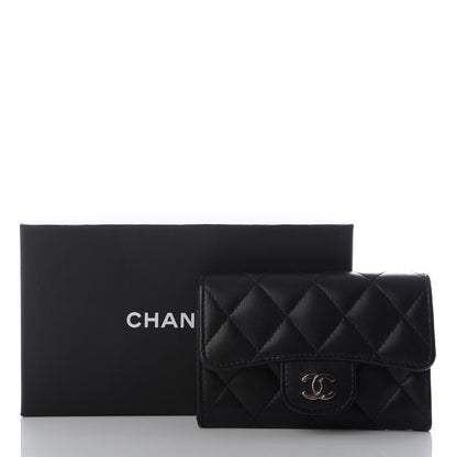 Chanel Lambskin Quilted Flap Card Holder Black 9 of 9