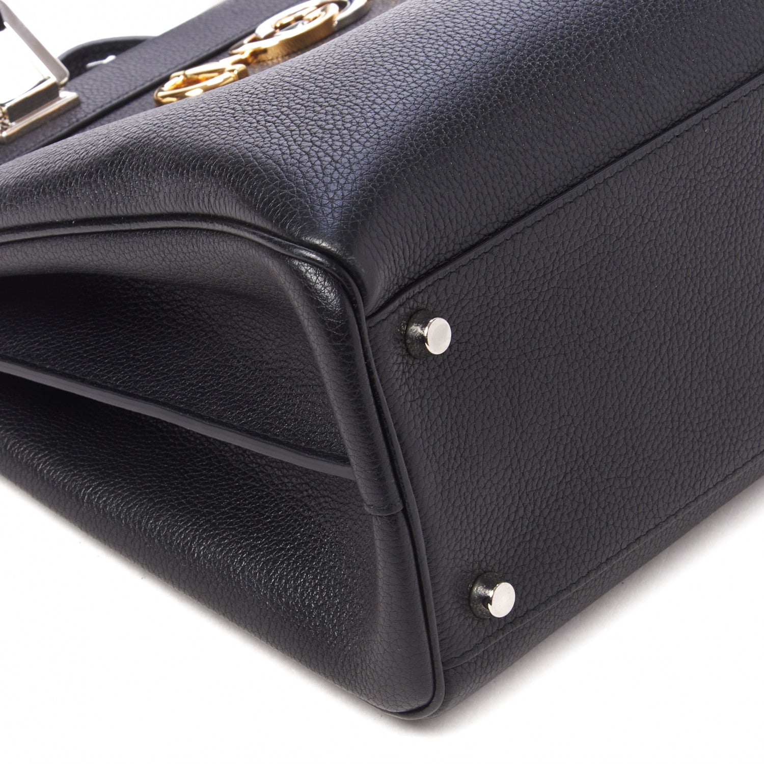 Gucci Grainy Calfskin Medium Zumi Top Handle Bag Black 8 of 8