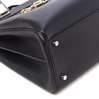 Gucci Grainy Calfskin Medium Zumi Top Handle Bag Black 8 of 8