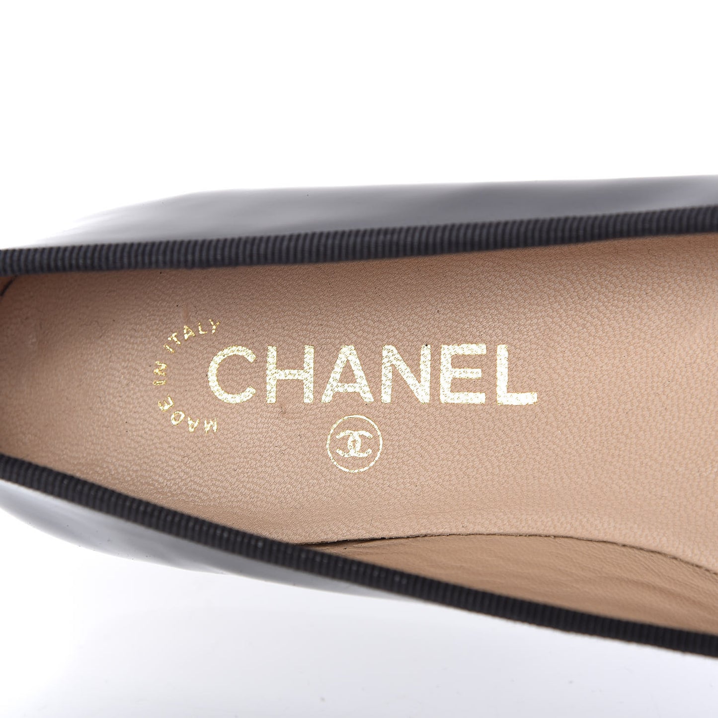 Patent CC Cap Toe Ballerina Flats 37.5 Black