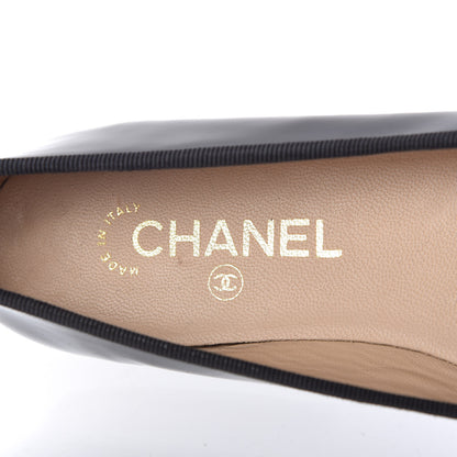 Chanel Patent CC Cap Toe Ballerina Flats 37.5 Black 7 of 9