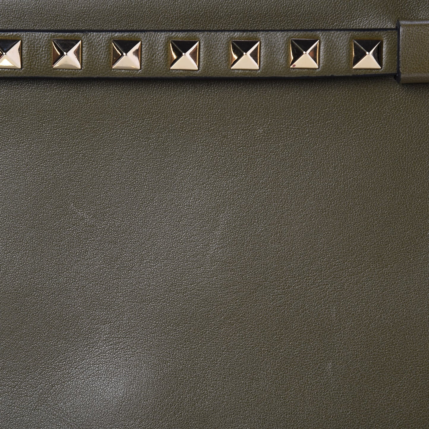 Nappa Rockstud Wristlet Clutch Army Green
