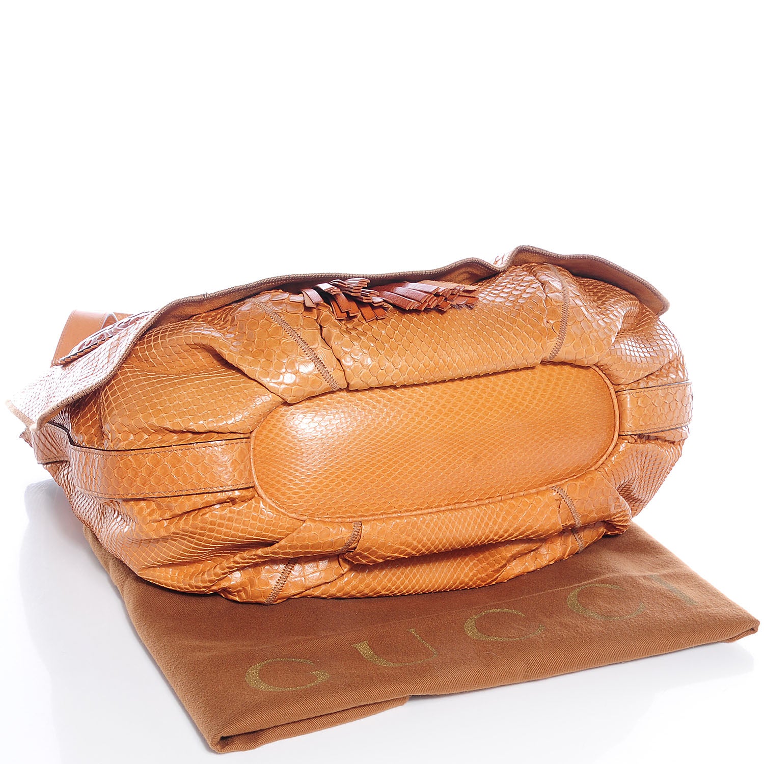 Gucci Python Tattoo Heart Tribeca Messenger Bag Tan 5 of 10