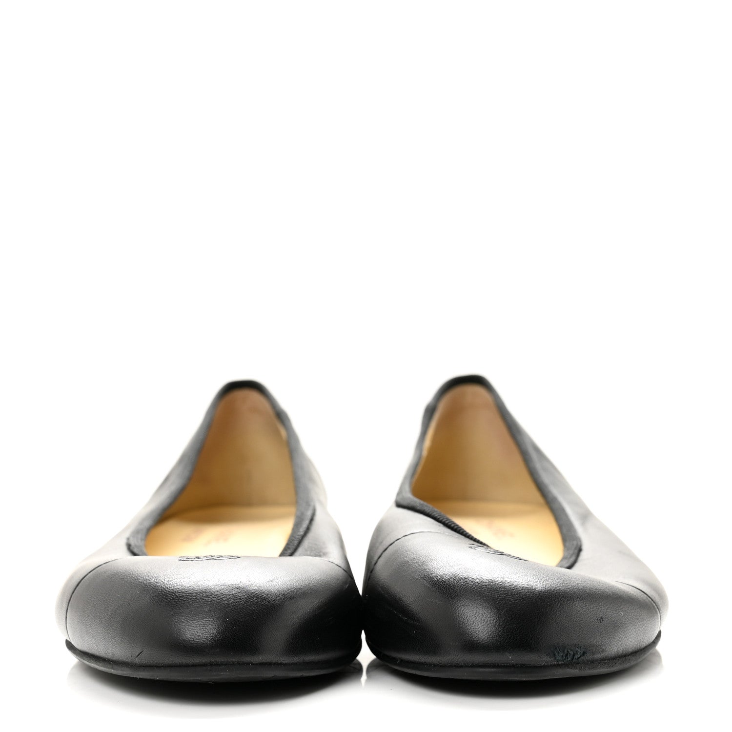 Chanel Lambskin Cap Toe CC Uniform Ballerina Flats 39 Black 3 of 10