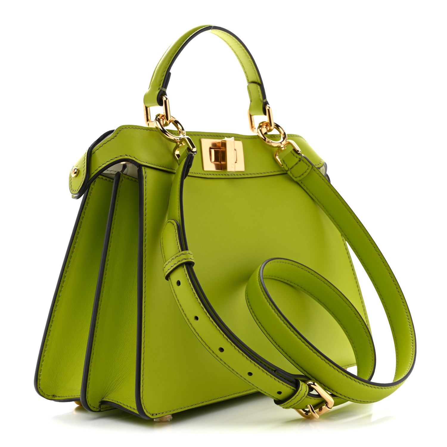 FENDIバッグ Fendi Vitello Seta Shiny Nappa Small Peekaboo I SEE U Satchel