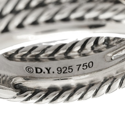 David Yurman Sterling Silver 18K Yellow Gold 6mm X Crossover Ring 50 5.5 4 of 5