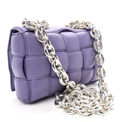 Bottega Veneta Lambskin Maxi Intreccio Padded Chain Cassette Crossbody Bag Lavender 3 of 9