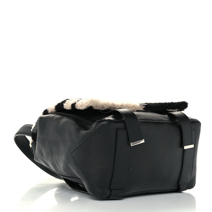 Proenza Schouler Calfskin Shearling Small Blurred Stripe PS Backpack Black Nude 3 of 9