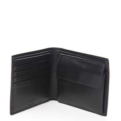 Saint Laurent Calfskin Star Print Bi-Fold Wallet Black 4 of 12