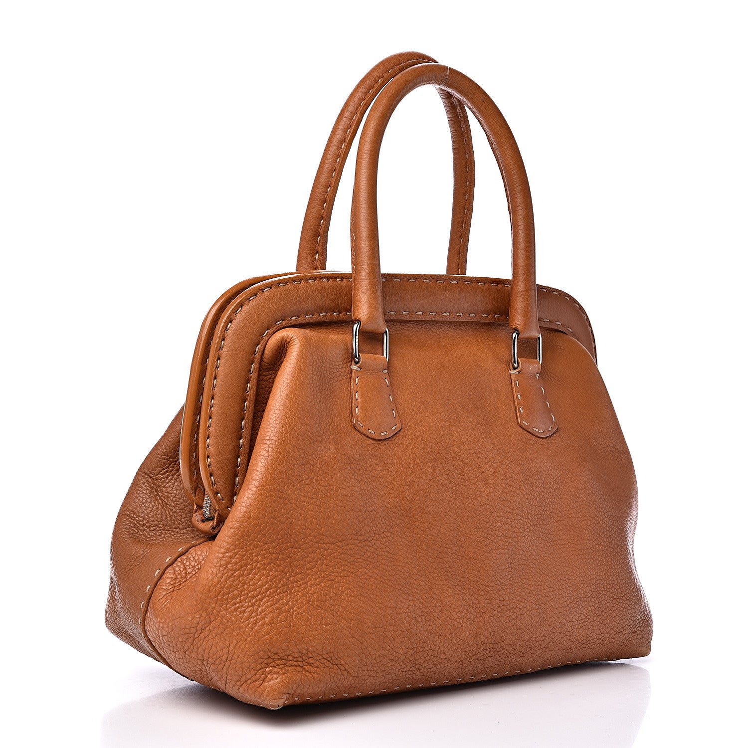 Fendi Calfskin Romano Selleria Adele 1328 Bag Brown 2 of 18