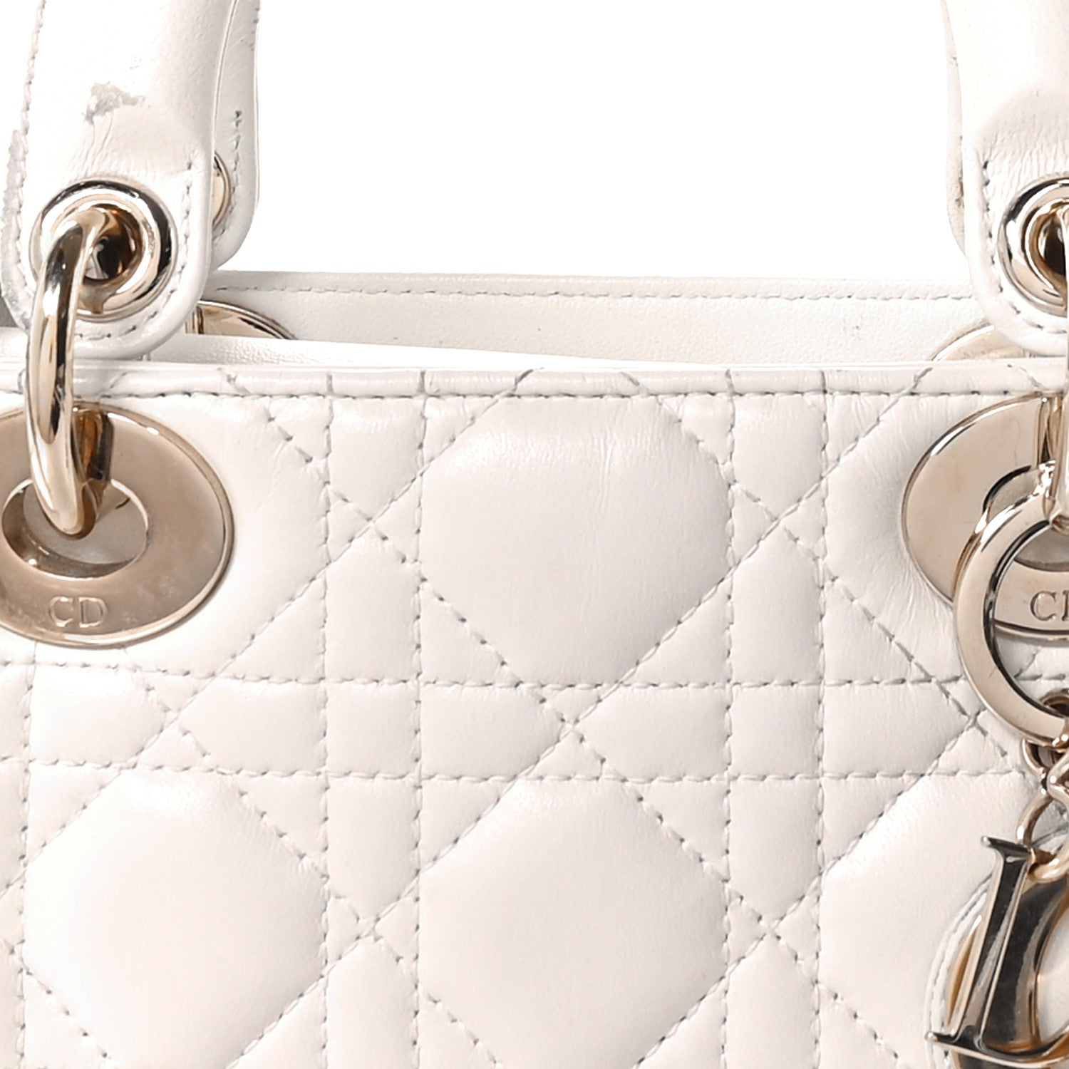 Christian Dior Lambskin Cannage Mini Lady Dior White 8 of 11