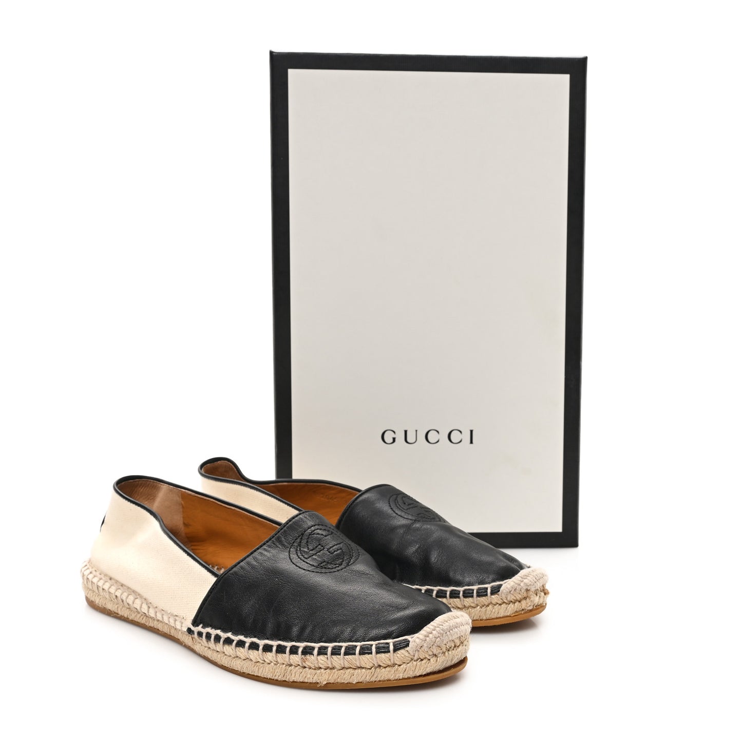 Nappa Canvas Espadrilles 35 Natural Black