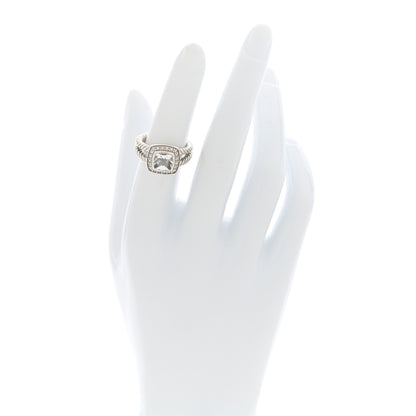 David Yurman Sterling Silver Diamond Blue Topaz 7mm Petite Albion Ring 50 5.25 2 of 5