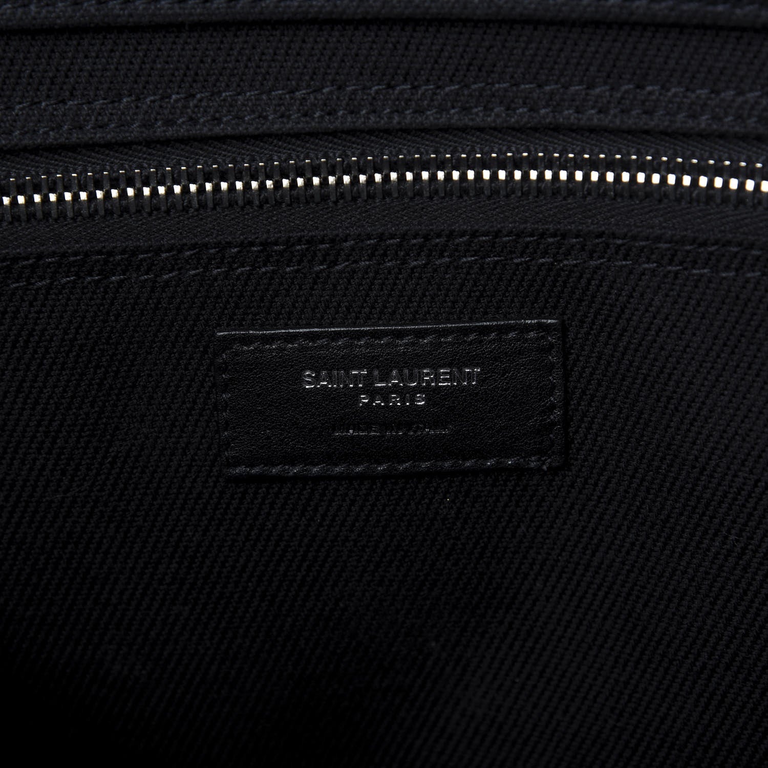 Saint Laurent Linen Calfskin Rive Gauche North South Tote Black 8 of 9
