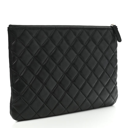 Chanel Lambskin Quilted Medium Cosmetic Case Black 3 of 8