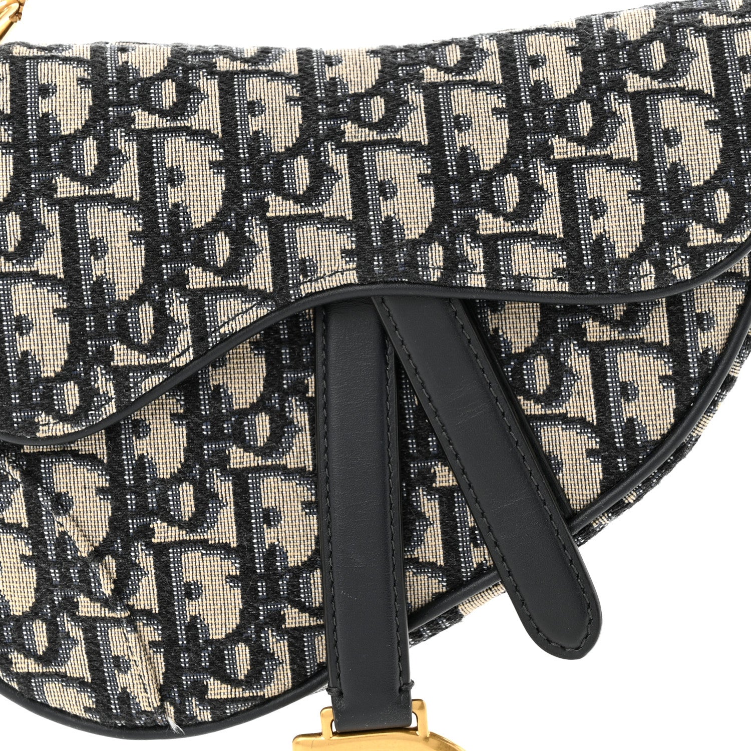 Christian Dior Oblique Mini Saddle Bag Blue 8 of 12