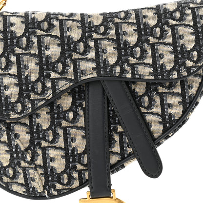 Christian Dior Oblique Mini Saddle Bag Blue 8 of 12