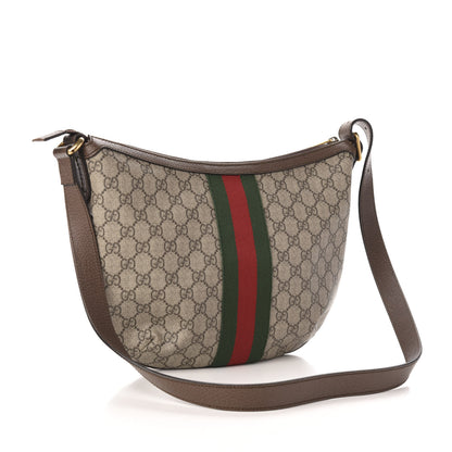 Gucci GG Supreme Monogram Web Small Ophidia Half Moon Hobo Brown 3 of 11