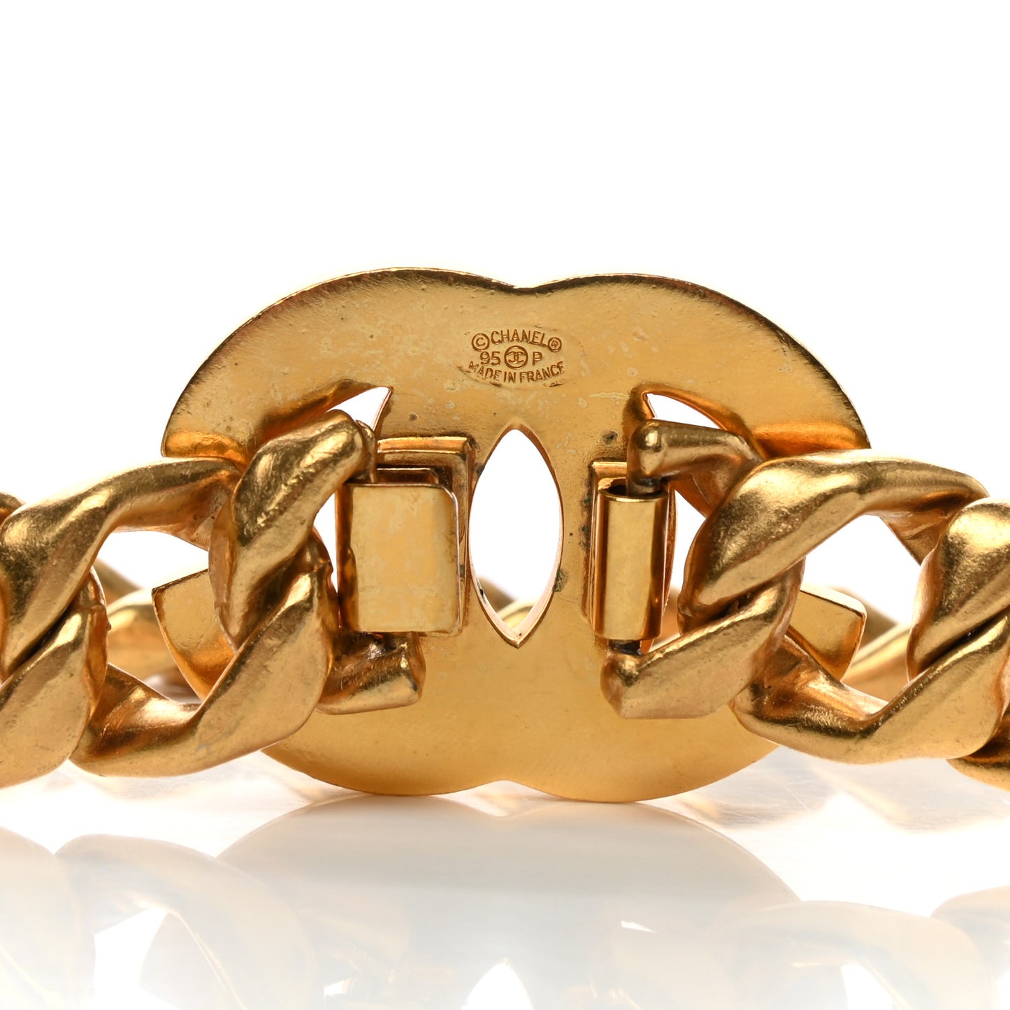 Crystal CC Chain Link Belt Gold