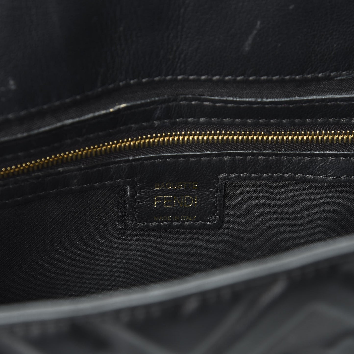 Nappa FF 1974 Embossed Baguette Black