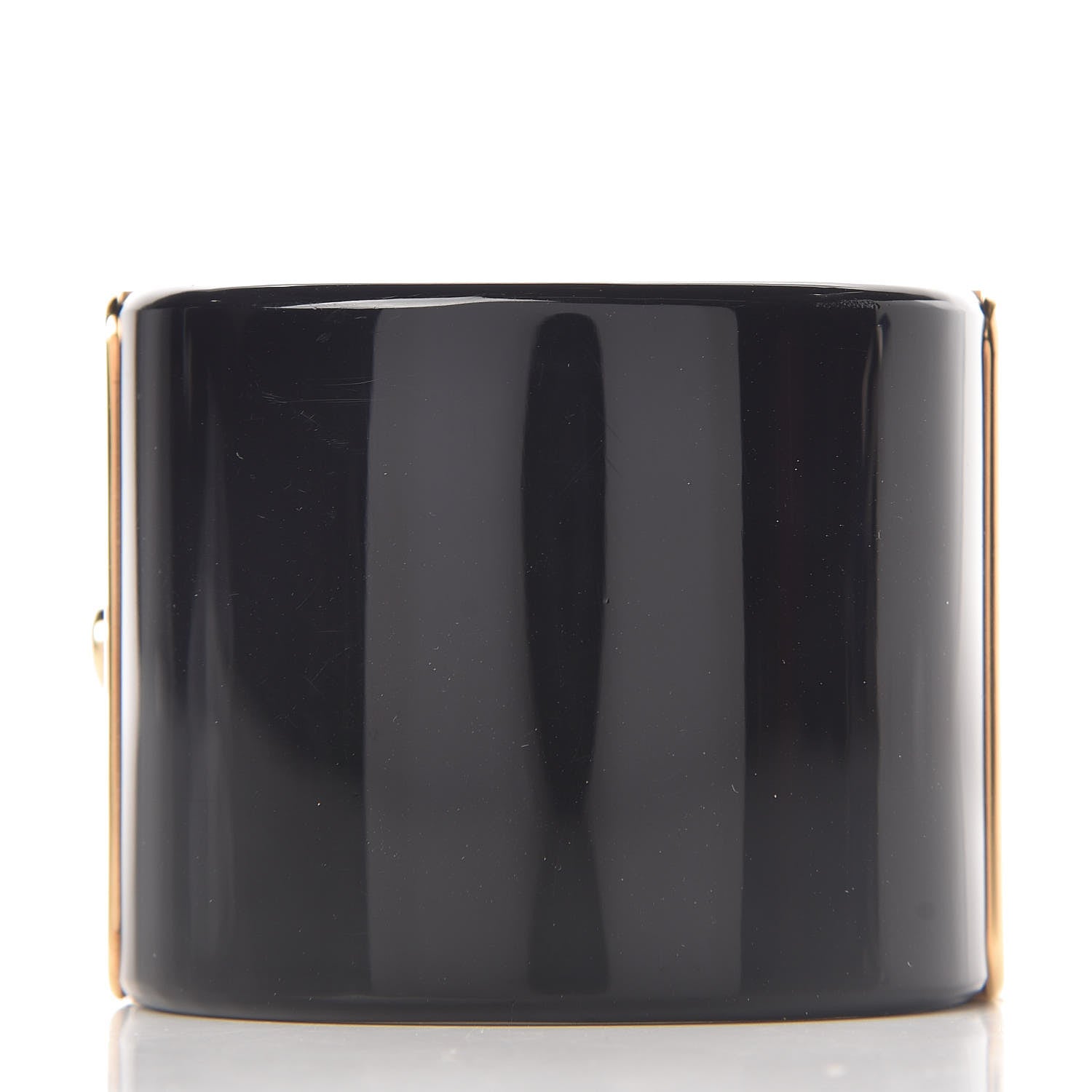 Chanel Resin CC Cuff Black Gold 3 of 5