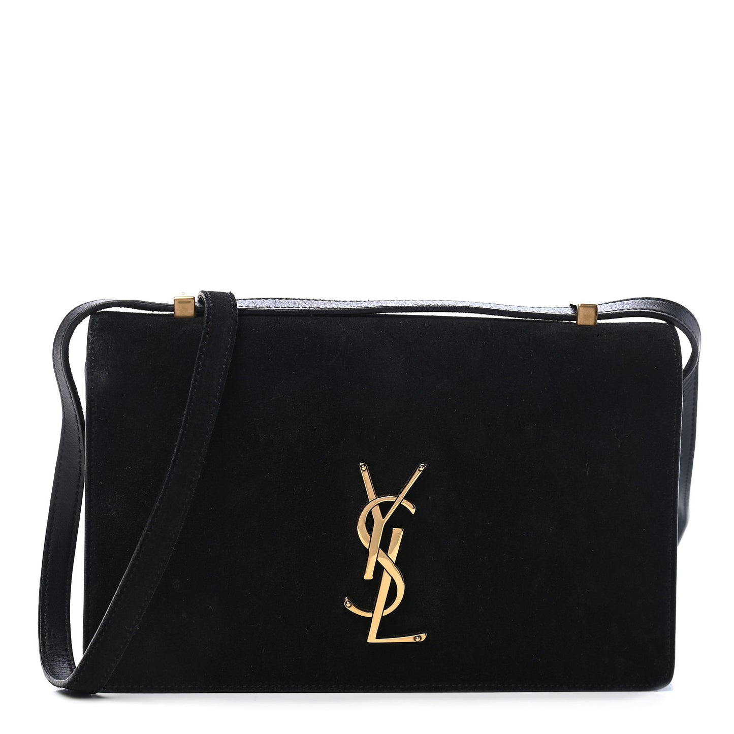 Suede Monogram Small Dylan Shoulder Bag Black
