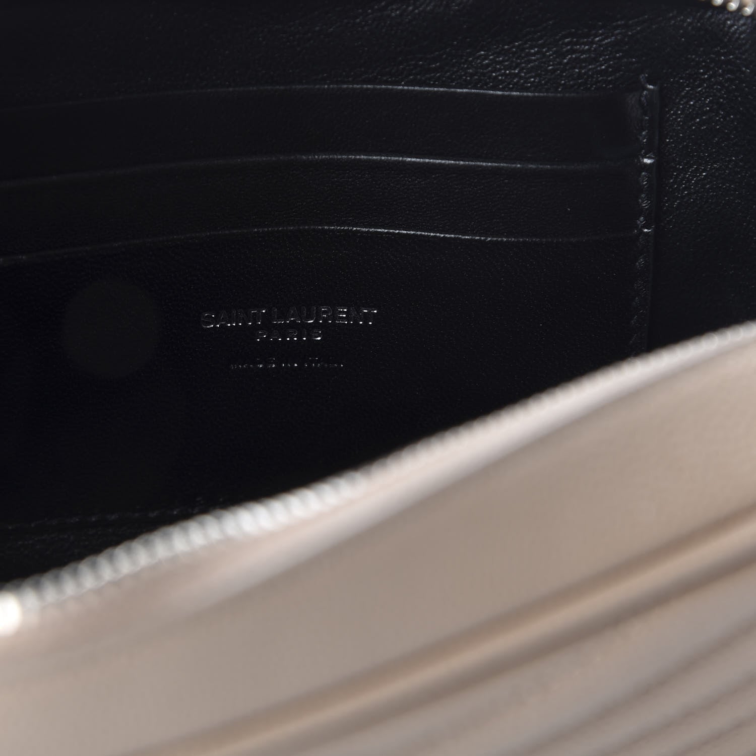 Saint Laurent Grain De Poudre Matelasse Monogram Mini Lou Camera Bag Dark Beige 8 of 11