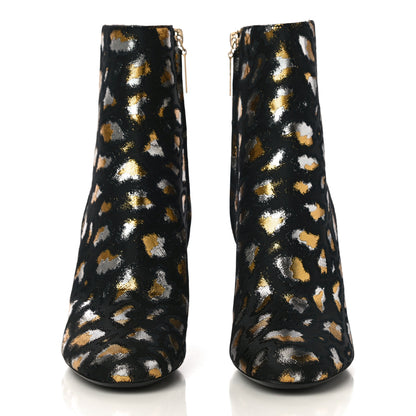 Saint Laurent Jacquard Leopard Loulou Ankle Boots 38 Oro 2 of 11