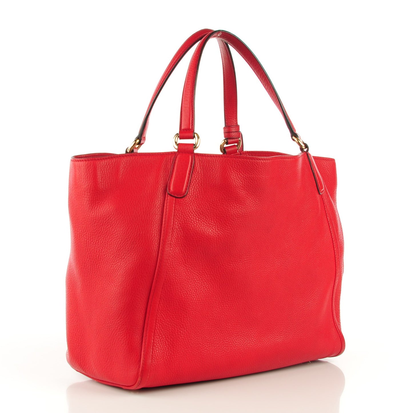 Pebbled Calfskin Medium Soho Shoulder Bag Red