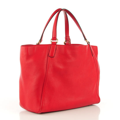 Gucci Pebbled Calfskin Medium Soho Shoulder Bag Red 3 of 10
