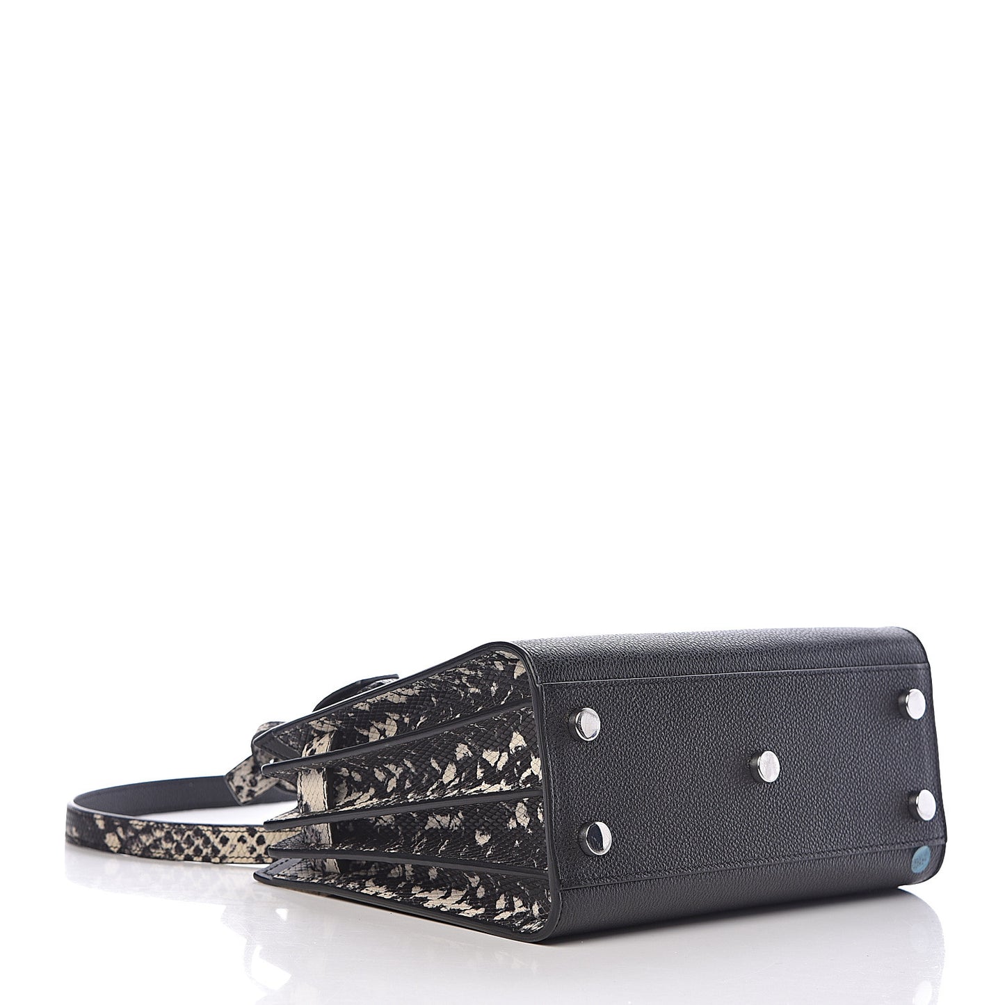 Grained Calfskin Python Embossed Nano Sac De Jour Black