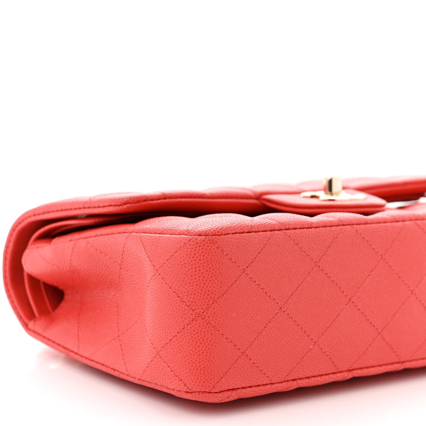 Caviar Quilted Small Double Flap Red