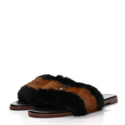 Louis Vuitton Mink Fur Lock It Flat Mule 40 Black Brown 3 of 8