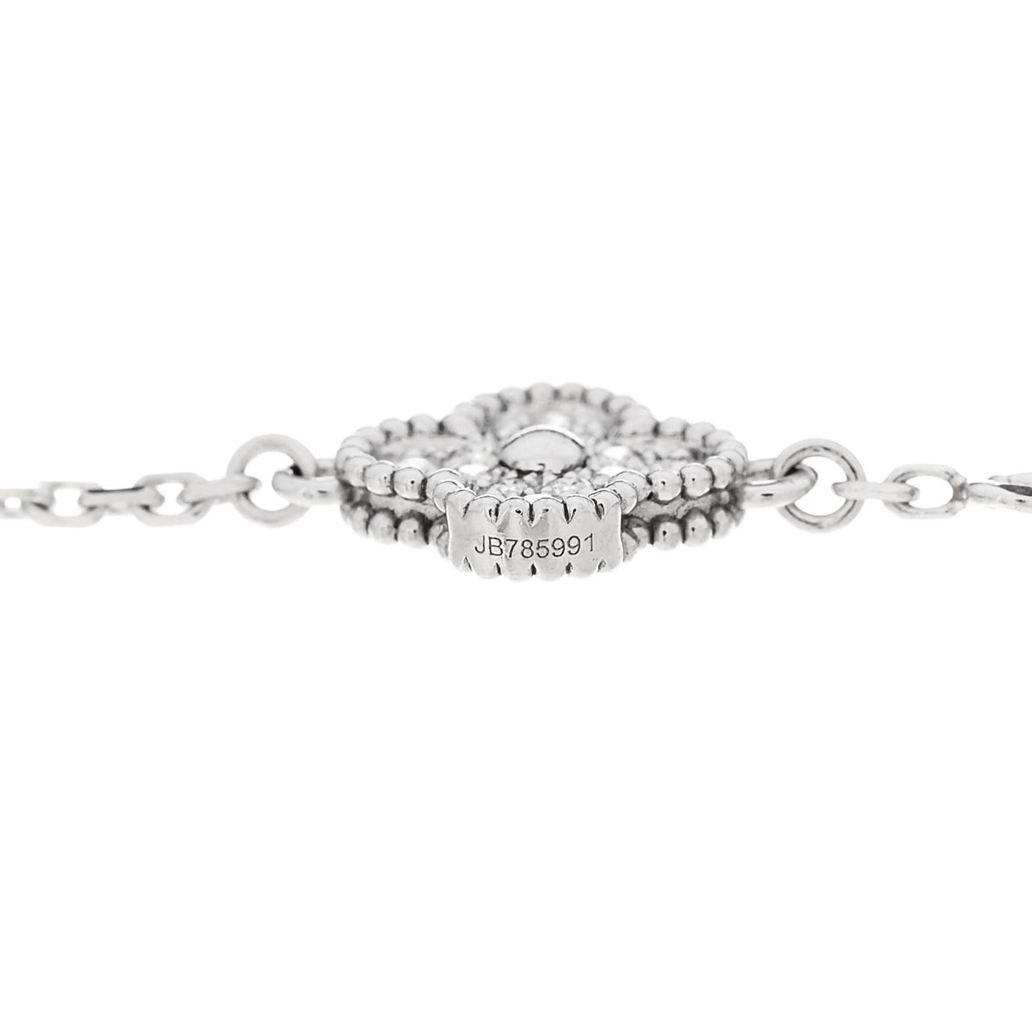 18K White Gold Diamond 6 Motifs Sweet Alhambra Bracelet