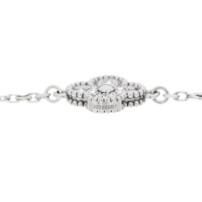 Van Cleef & Arpels 18K White Gold Diamond 6 Motifs Sweet Alhambra Bracelet 4 of 5