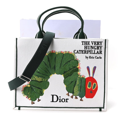 Christian Dior Canvas Embroidered Medium The Very Hungry Caterpillar Book Tote With Strap White Multicolor 11 of 11