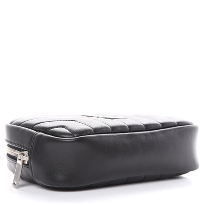 Saint Laurent Lambskin Y Quilted Monogram Loulou Cosmetic Case Black 4 of 11