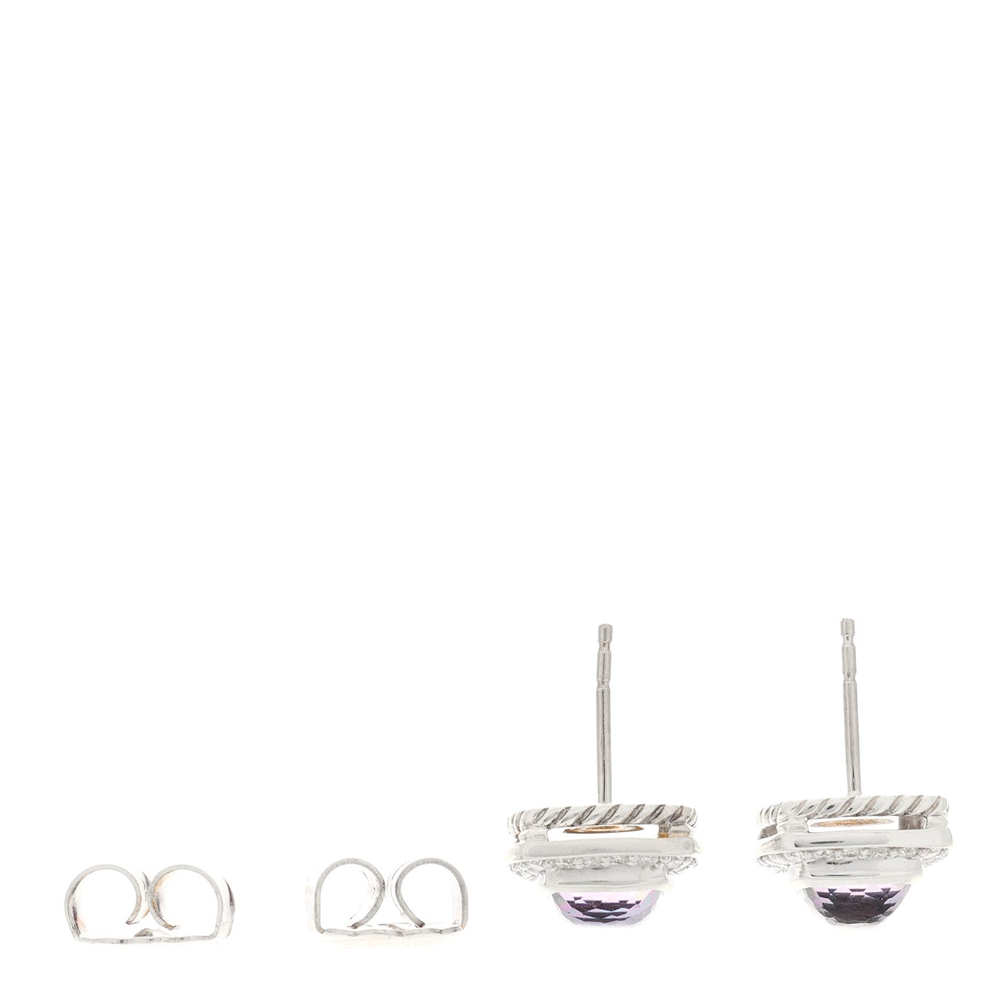 Sterling Silver Diamond Black Orchid 5mm Albion Earrings