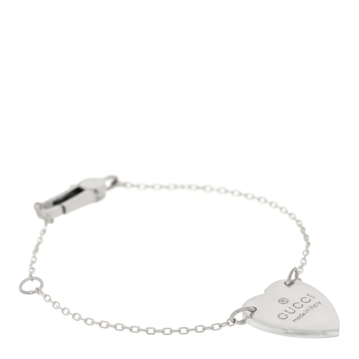 Gucci Sterling Silver Trademark Heart Bracelet 1 of 3