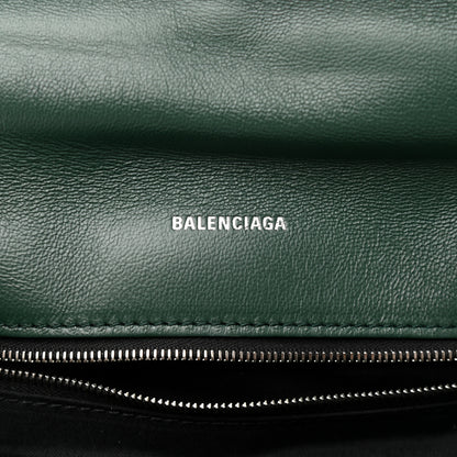 Balenciaga Nappa Calfskin Quilted Touch B Puffy Clutch Forest Green 6 of 10