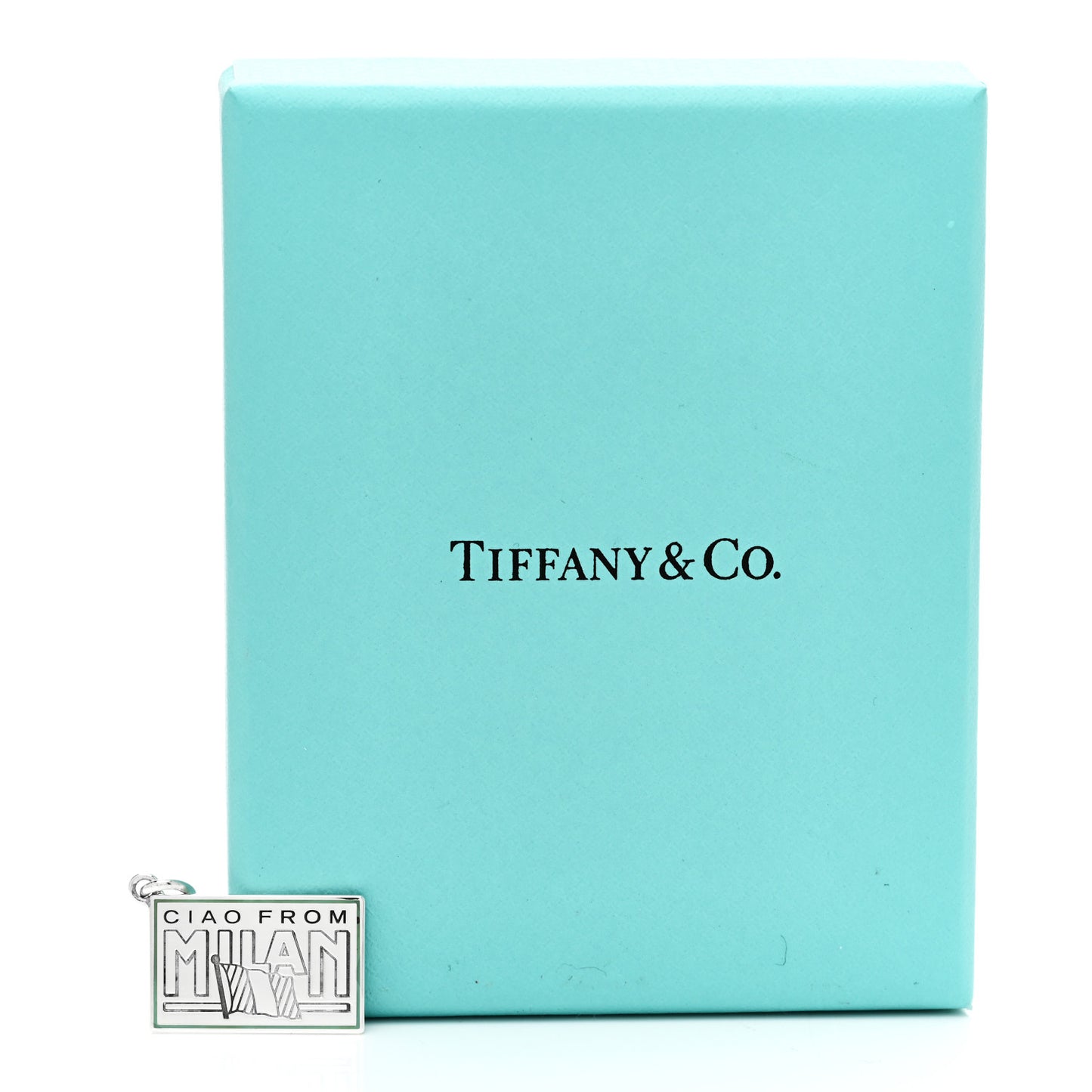 Sterling Silver Enamel Milan Postcard Charm Blue